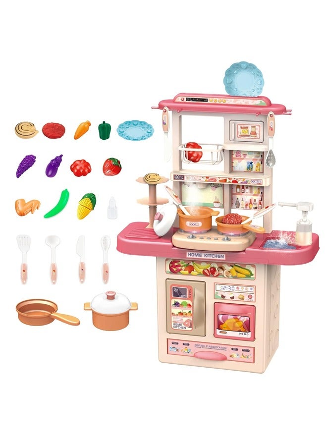Baybee DIY Pretend Play Kitchen Set Toys for Kids, Home Kitchen Accessories with Role Playing Game Food and Cooking Playset for Toddlers, 35 PCS Indoor Play Set for 3 to 8 Years Girls Boys