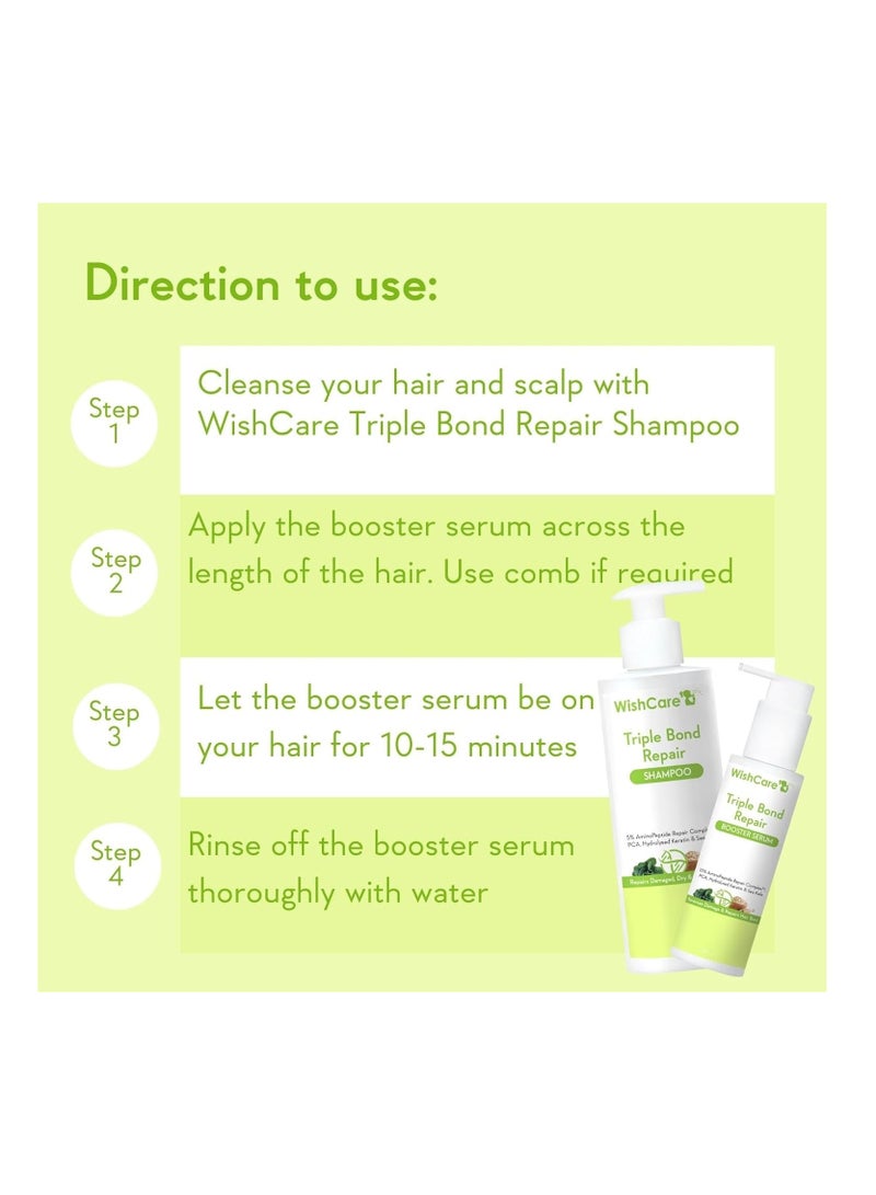 WishCare Triple Bond Repair Booster Serum 10% AminoPeptide Complex Repairs Damaged Frizzy Hair 100ml