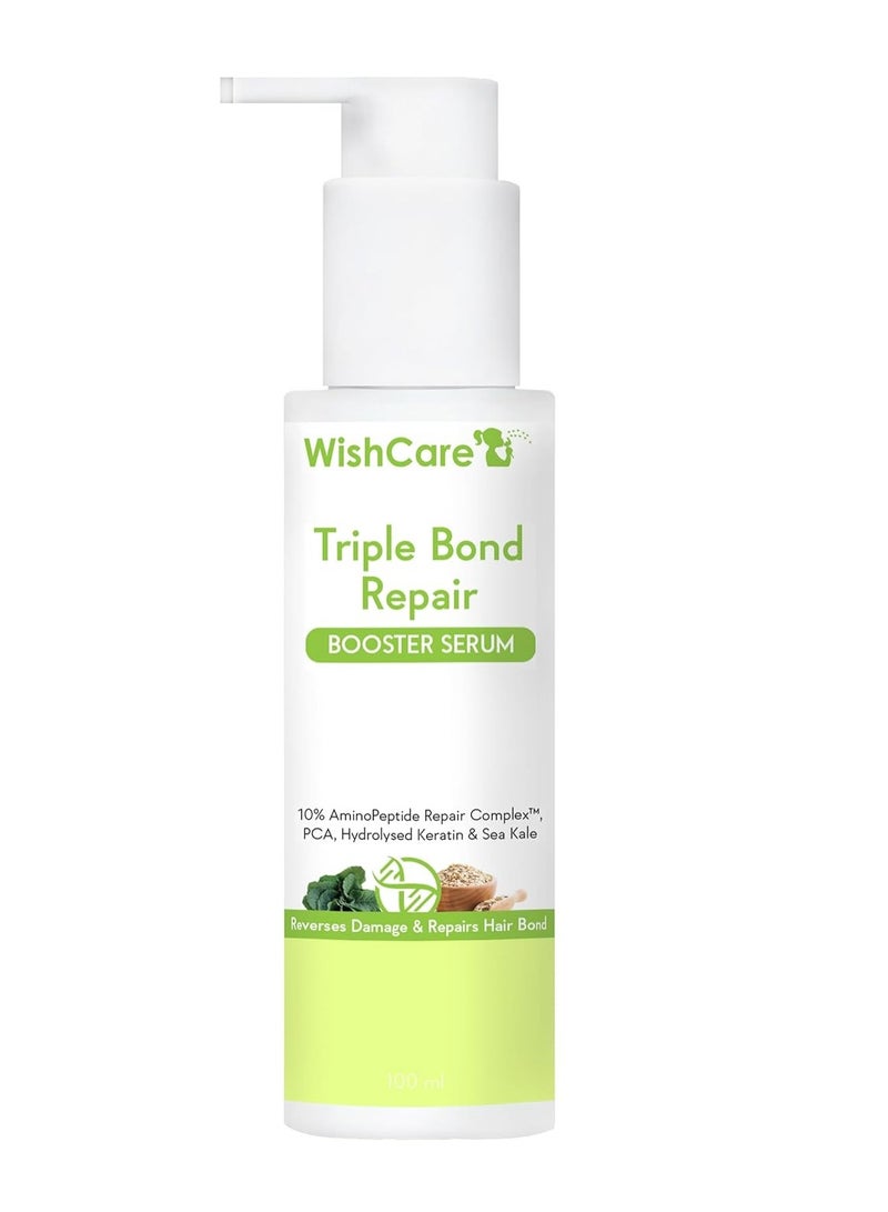 WishCare Triple Bond Repair Booster Serum 10% AminoPeptide Complex Repairs Damaged Frizzy Hair 100ml