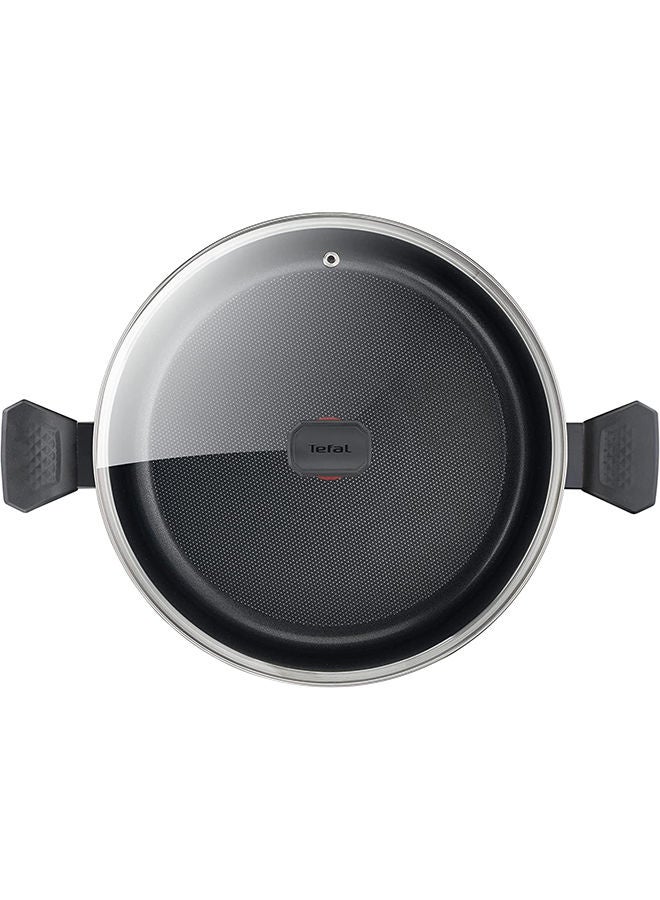 TEFAL G6 Easy Cook n Clean 30 cm Shallowpot with Glass lid, Black, Aluminium, B5546902