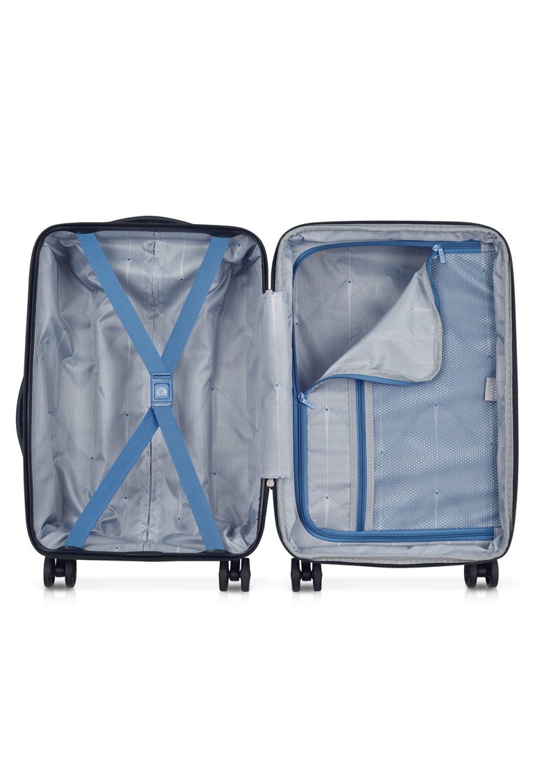 Delsey Tiphanie 55cm Hardcase 4 Double Wheel Expandable Cabin Luggage Trolley Case Aqua - 00389280142ME