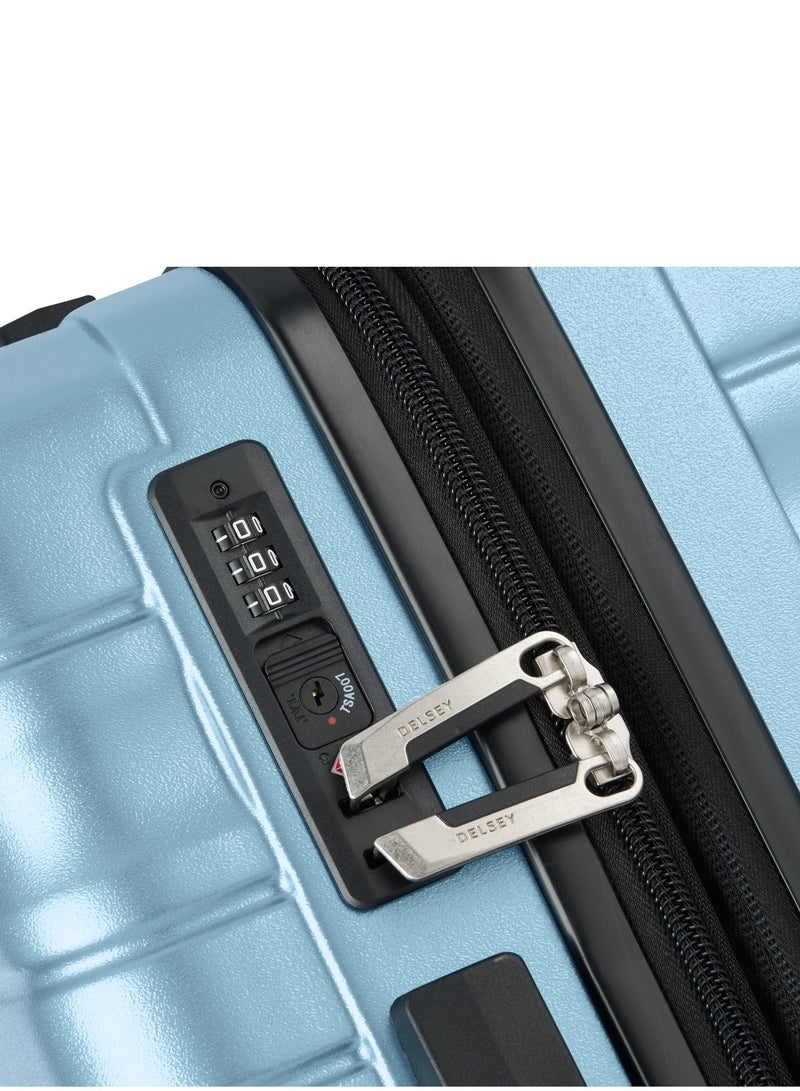 Delsey Tiphanie 55cm Hardcase 4 Double Wheel Expandable Cabin Luggage Trolley Case Aqua - 00389280142ME