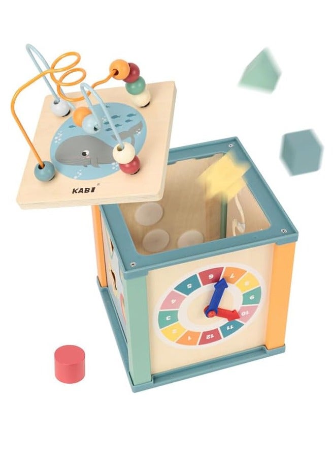 Baybee Wooden Puzzle Toy Games for Kids Boys & Girls - Pre School Educational Toys-Colourful Wood Geometric Shape Blocks with Time Learning Clock -Toys for Children