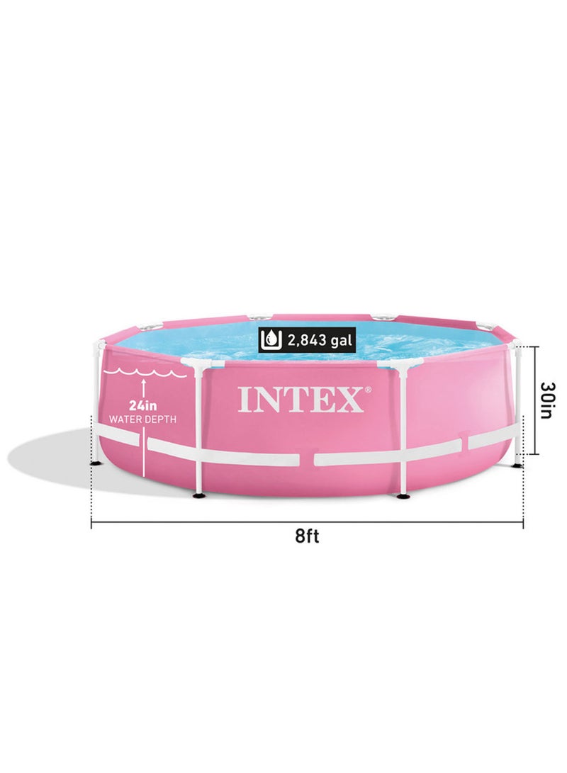 Pink Metal Frame Above Ground Pool - 8ft x 30inch