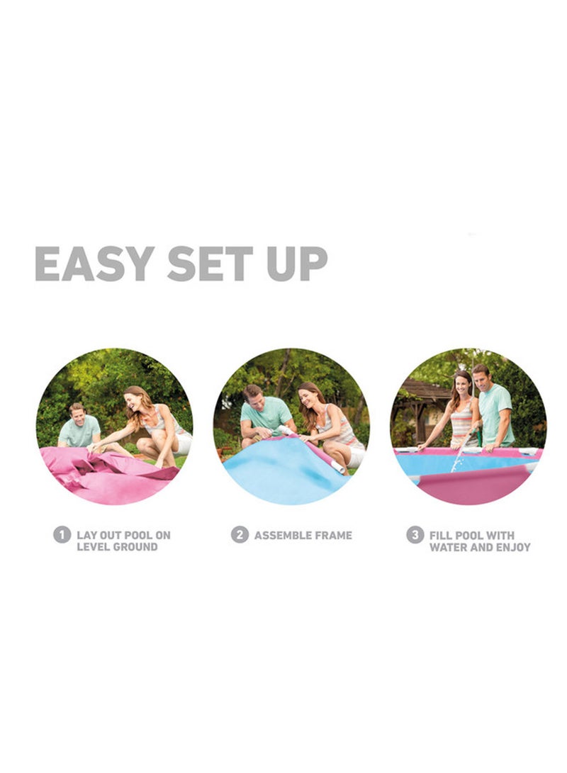 Pink Metal Frame Above Ground Pool - 8ft x 30inch