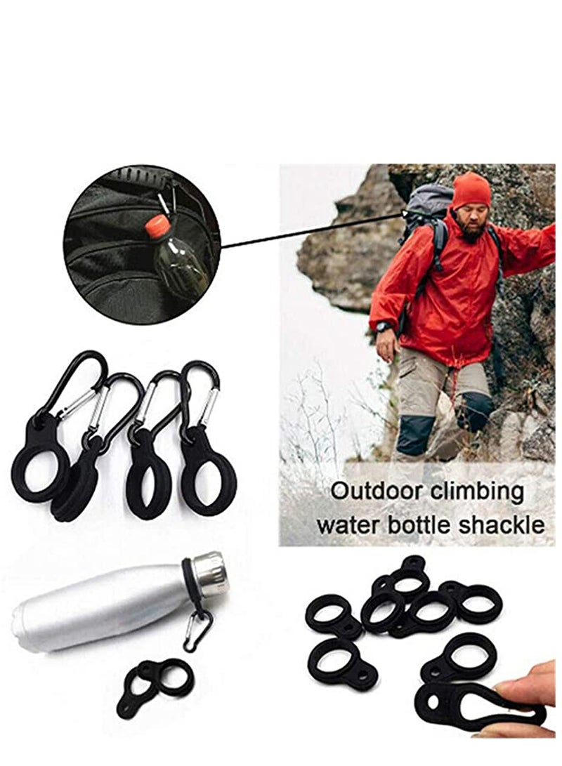 Silicone Water Bottle Buckle, Portable Backpack Carabiner Outdoor Hanging Buckle Water Bottle Holder Clip for Camping Hiking Traveling Mountain Climbers(4pcs)