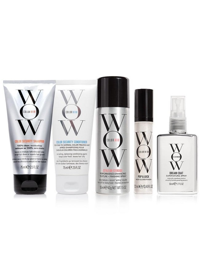 Olor Wow Best Vacay Hair Ever Travel Kit Includes Shampoo Conditioner Dream Coat Style On Steroids And Pop + Lock. These Key Essentials Are Exactly What You Need To Fix Frizz On The Go
