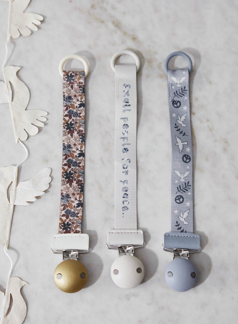 Elodie Details -Pacifier Clip Wood - Small People For Peace