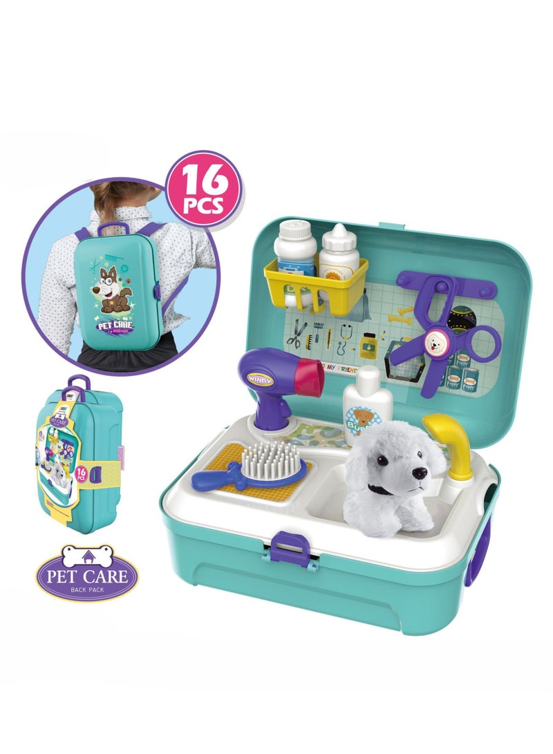 Children's simulated kitchen, cooking utensils, cosmetics, doctor's tool set, family backpack box, toys