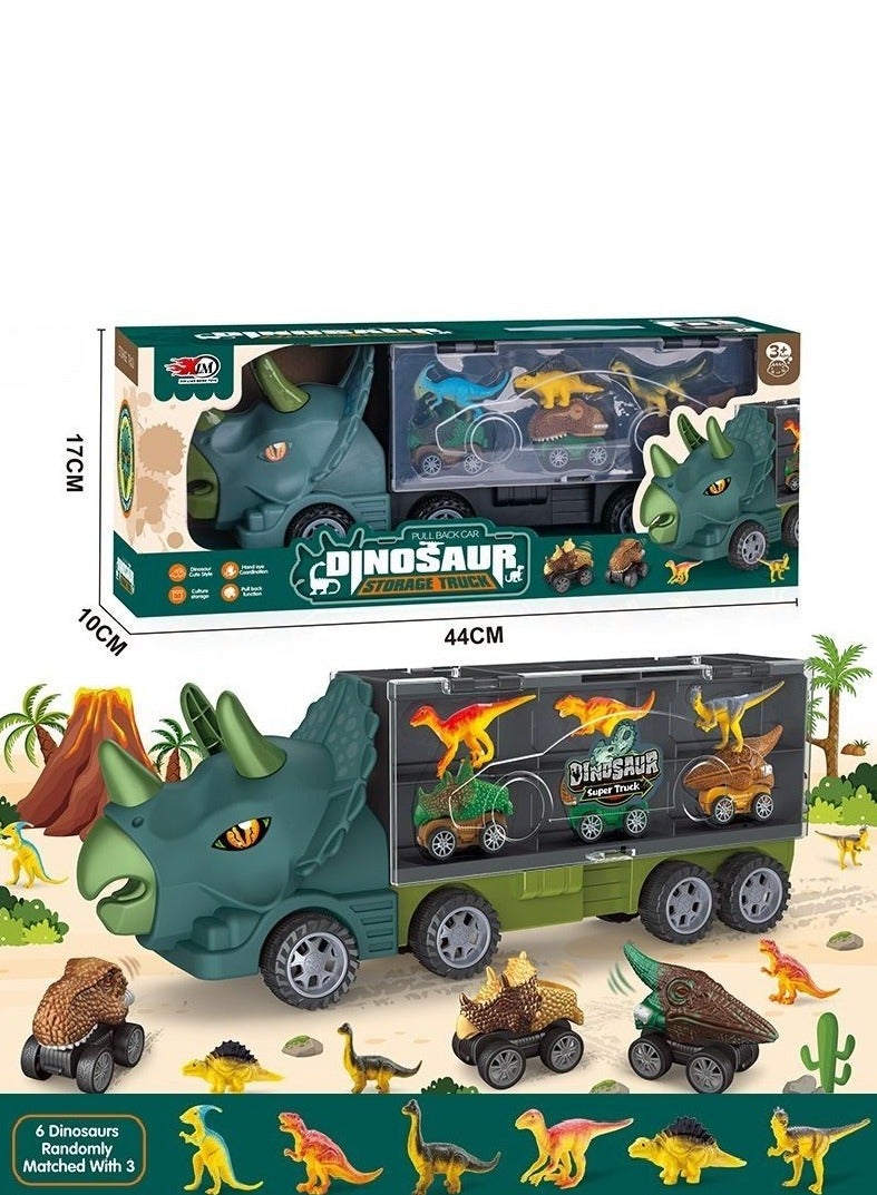 Super Large Dinosaur Transport Vehicle Children's Toy Set Boy Tyrannosaurus Triceratops Car