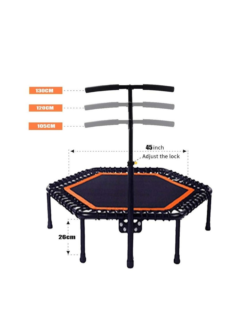 COOLBABY 45-Inch Trampoline Gym Hexagonal For Adult Safety Bungee Indoor Fitness