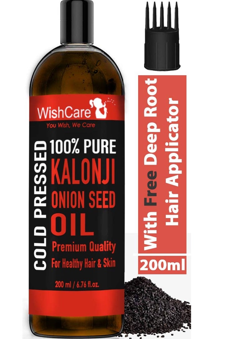 WishCare 100% Pure Cold Pressed Castor Oil Kalonji Oil 200Ml Each