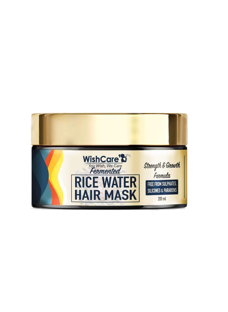 WishCare Fermented Rice Water Hair Mask For Dry Frizzy Hair Strength Growth Formula For All Hair Types 200 Ml