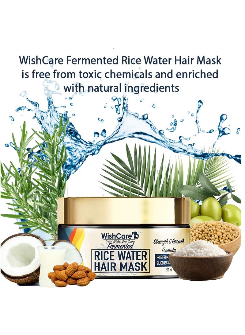 WishCare Fermented Rice Water Hair Mask For Dry Frizzy Hair Strength Growth Formula For All Hair Types 200 Ml