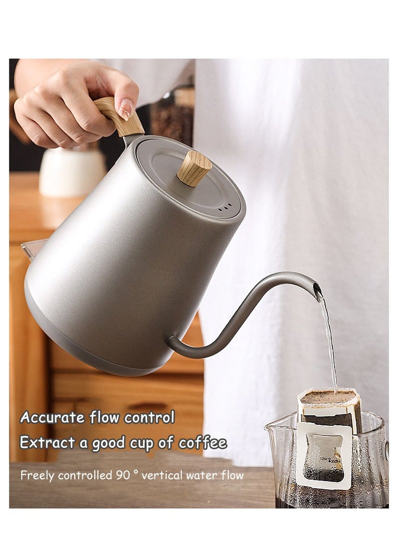 Electric Kettle, Gooseneck Electric Kettle, 0.8L Fast Boiling Hot Water Kettle, Stainless Steel Electric Tea Kettle, Pour Over Kettle for Coffee&Tea, Leak-Proof, Auto Shutoff, Anti-dry