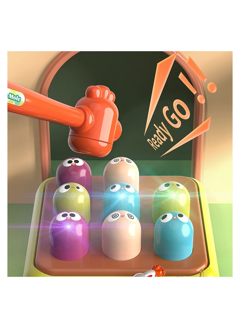 COOLBABY 4 in 1 Happy Farm Kids Educational Fishing Whack a mole Toy Baby Percussion Game Machine Pull Radish Infant