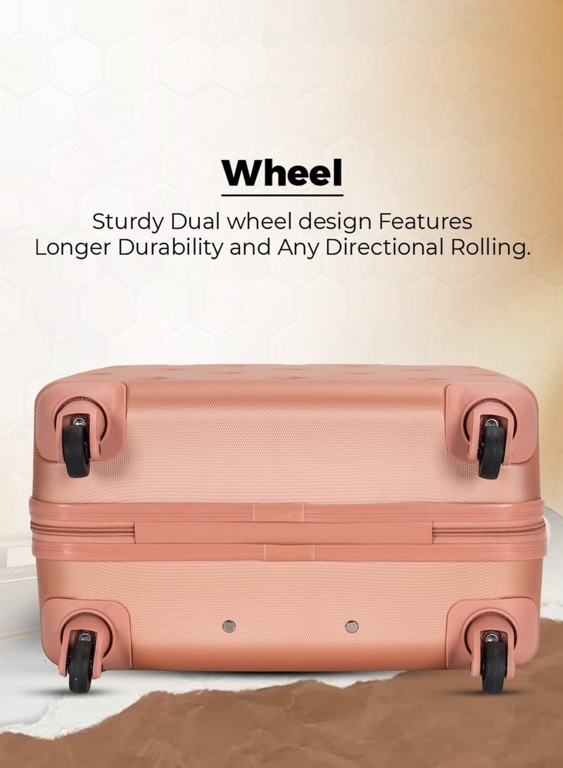 Single Hardside Spinner 4 Wheels Cabin Trolley Luggage With Number Lock 16 Inches Rose Pink