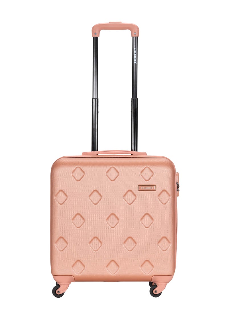 Single Hardside Spinner 4 Wheels Cabin Trolley Luggage With Number Lock 16 Inches Rose Pink