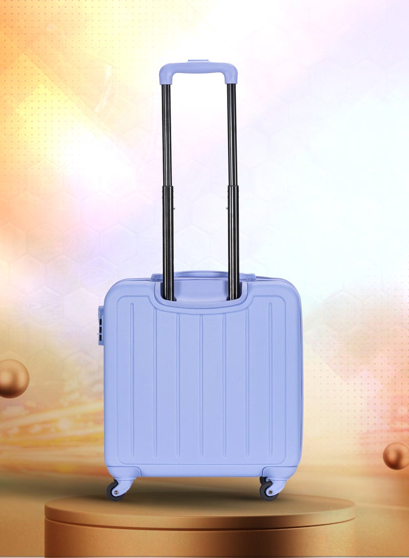 Single Hardside Spinner 4 Wheels Cabin Trolley Luggage With Number Lock 16 Inches Pale Purple