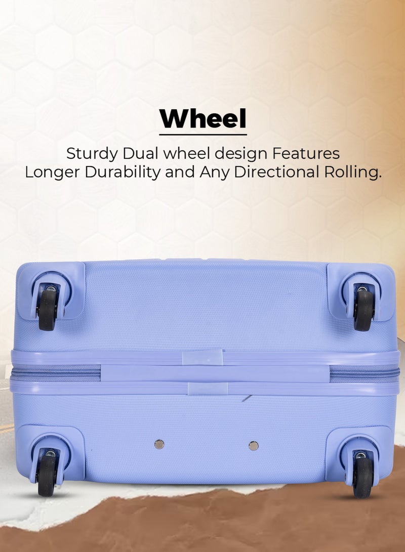 Single Hardside Spinner 4 Wheels Cabin Trolley Luggage With Number Lock 16 Inches Pale Purple