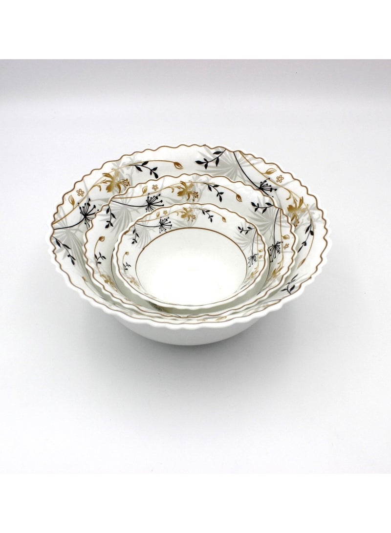 Danny home 12 pcs Opalware Dinnerware set Dishwasher Microwave Freezer Safe, BPA-Free Break Scratch Heat Resistant Dinner Soup Dessert Serving Plates, Medium & Large Bowls