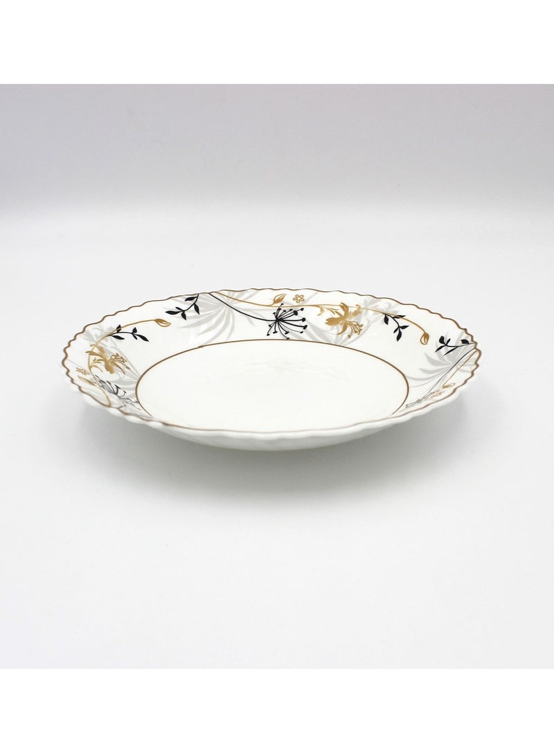 Danny home 12 pcs Opalware Dinnerware set Dishwasher Microwave Freezer Safe, BPA-Free Break Scratch Heat Resistant Dinner Soup Dessert Serving Plates, Medium & Large Bowls