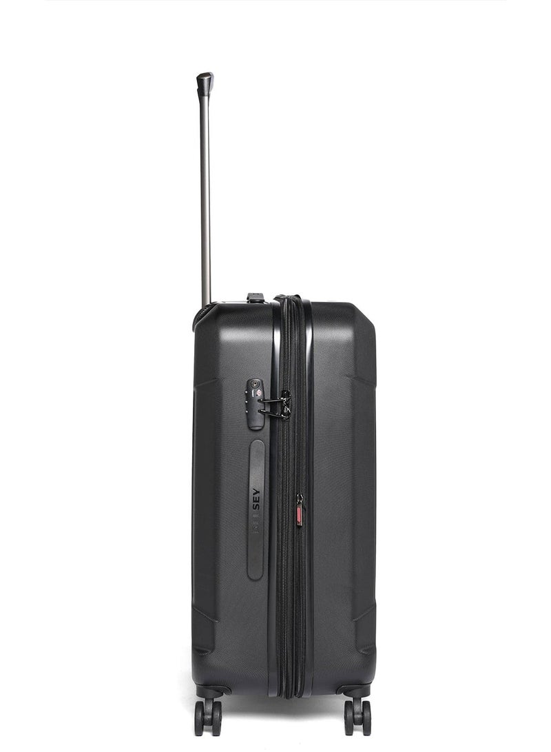 Delsey Depart Hard 69cm Hardcase 4 Double Wheel Expandable Check-In Luggage Trolley Case Black - 00314582000 X9