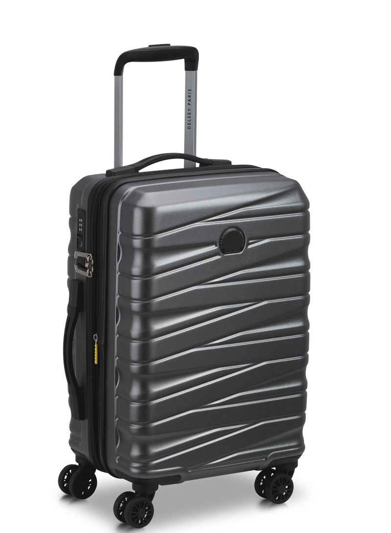 Delsey Tiphanie 55cm Hardcase 4 Double Wheel Expandable Cabin Luggage Trolley Case Grahite - 00389280101ME