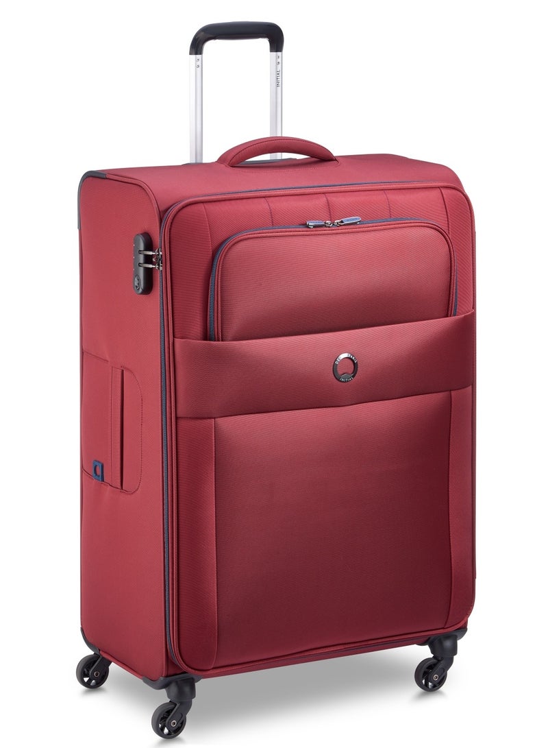 Delsey Cuzco 78cm Softcase 4 Wheel Check-In Luggage Trolley Case Red - 00390682104