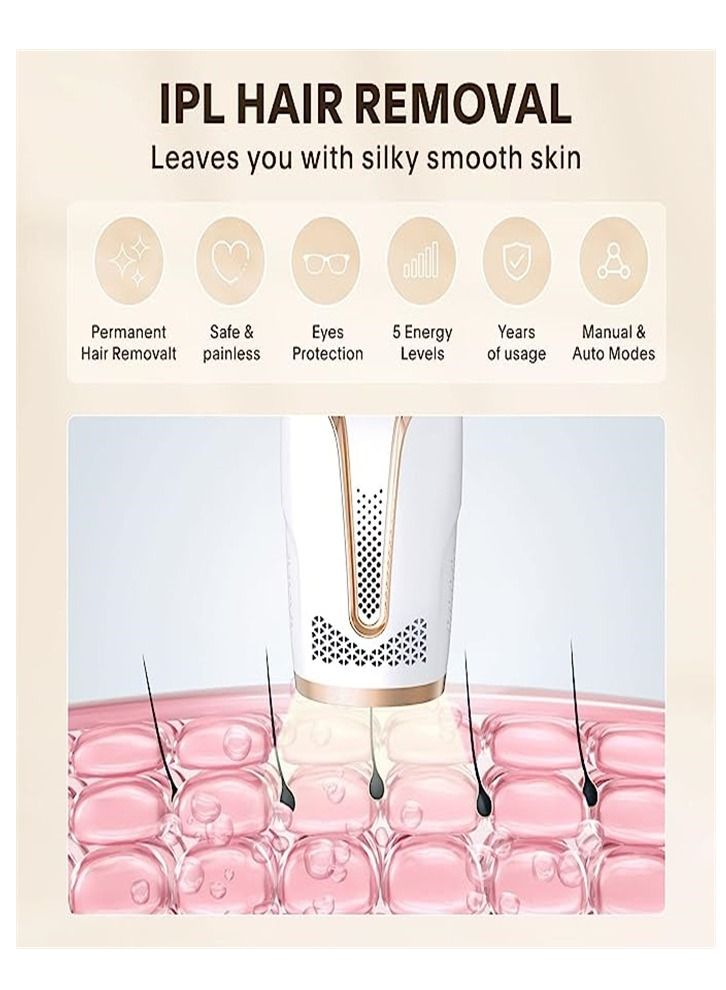 Hair Removal Device Laser Hair Removal Device Laser Hair Removal for Women and Man IPL Hair Remover Device Professional Hair Removal for Facial Body at-Home Upgraded to 999,999 Permanent