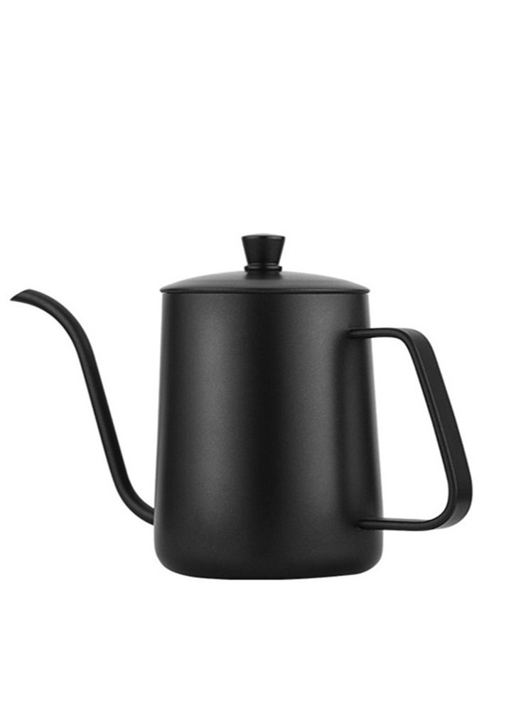 Black coffee pot 600ml ,Long Gooseneck Coffee Pot Kettle Hand Drip Tea Pot Suitable for Home Kitchen, Restaurant, Cafe Shop, Durable