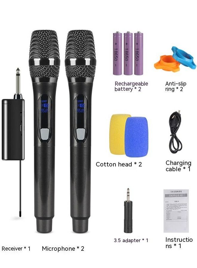 Wireless Microphone Set Black