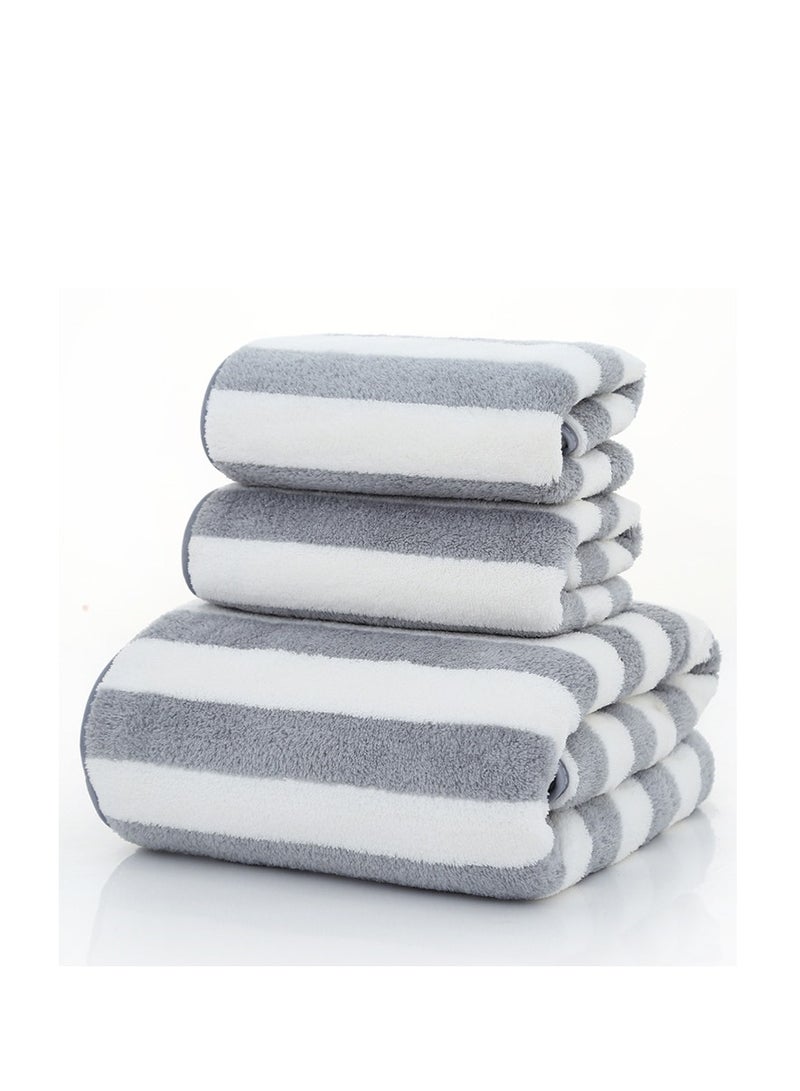Three Piece Set Of Soft Bath Towels And Towel