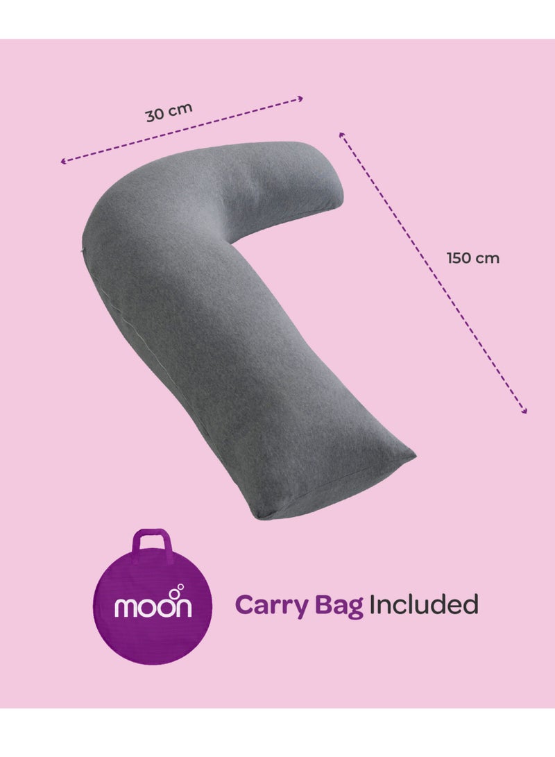 MOON Organic L Shaped Maternity Pillow - Grey