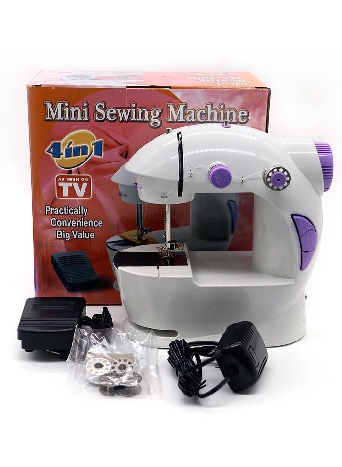 Electric Mini Portable Desktop Functional Sewing Machine for Home Stitching Machine, Tailor Machines, Silai Machines & Accessories Household with Foot Pedal, Needle, Adaptor and Working Light