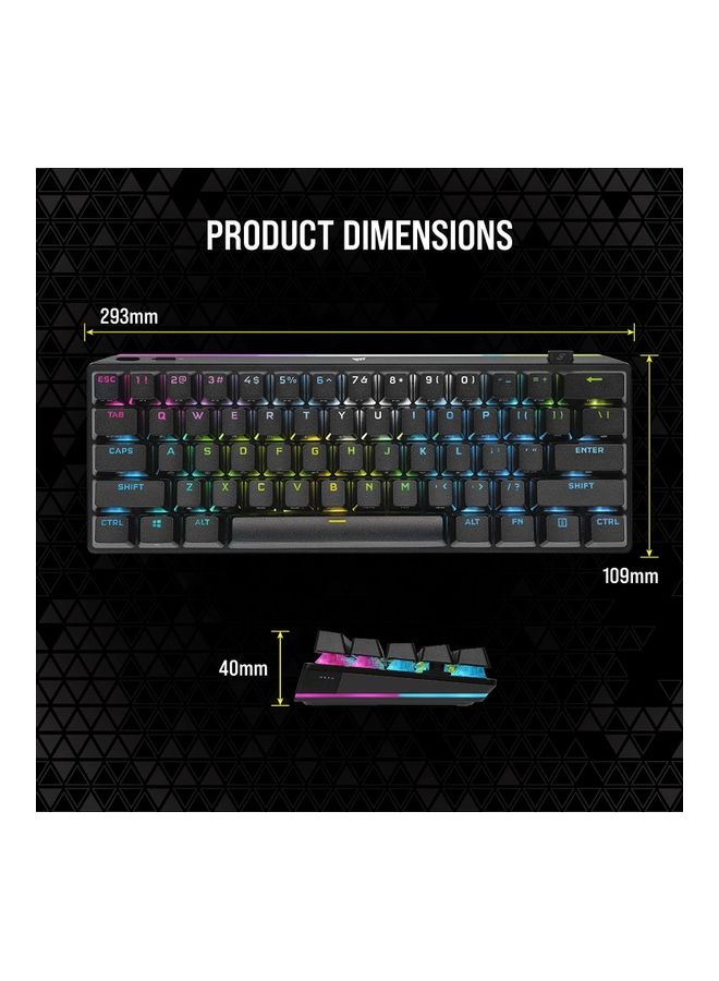 Corsair K70 PRO MINI WIRELESS RGB 60% Mechanical Gaming Keyboard-Black