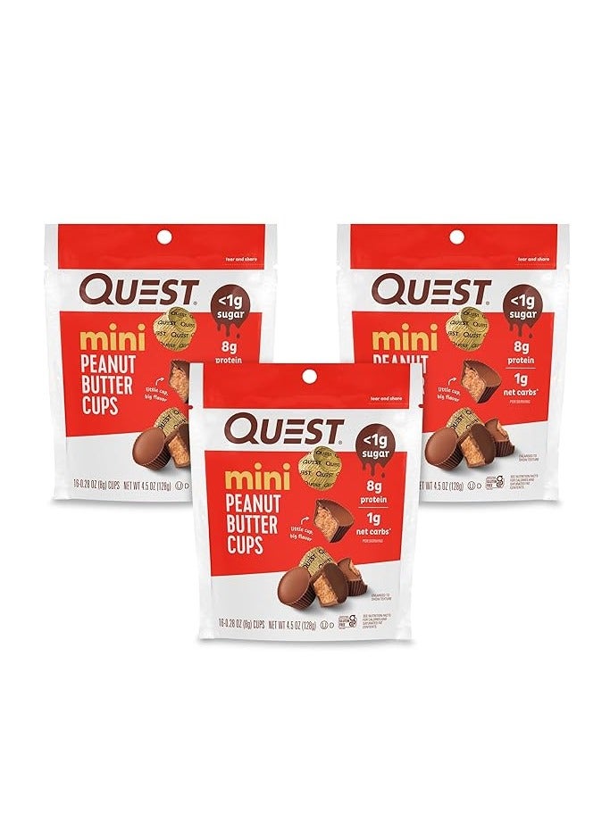 Quest Nutrition Mini Peanut Butter Cups 16 Count Pack of 3