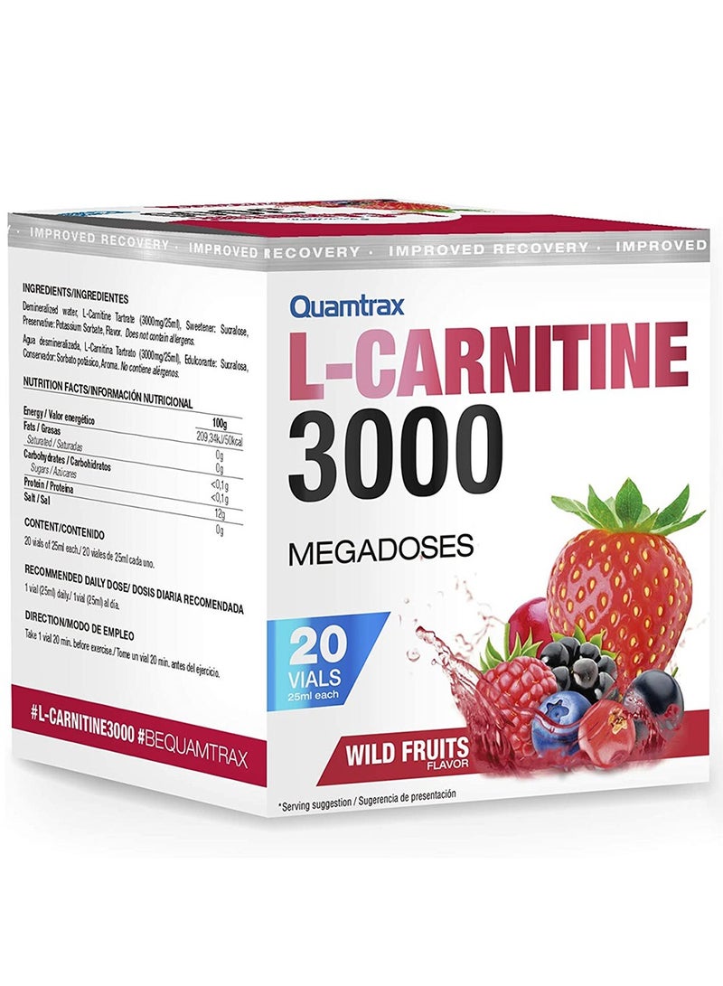 L-Carnitine 3000 Wild Fruits Flavor 20 Vials