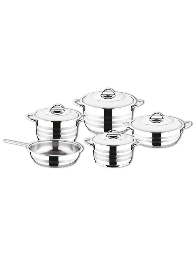 9 PCS Stainless Steel Cookware Set - Made in Turkey