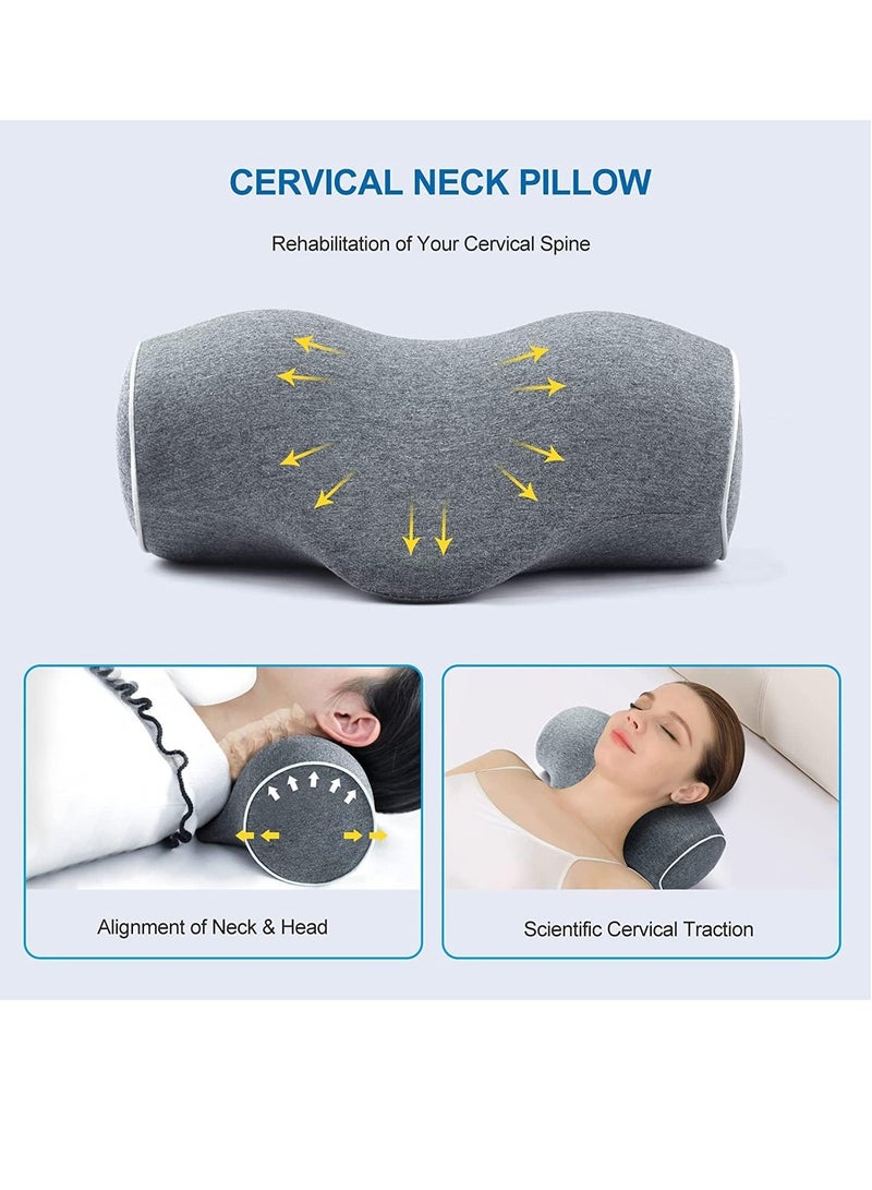 Neck Stretcher, Neck and Shoulder Relaxer,Cervical Pillow for Neck Pain Relief,Memory Foam Neck Stretcher Pillows with Pillowcase,Neck Support Traction Relaxer