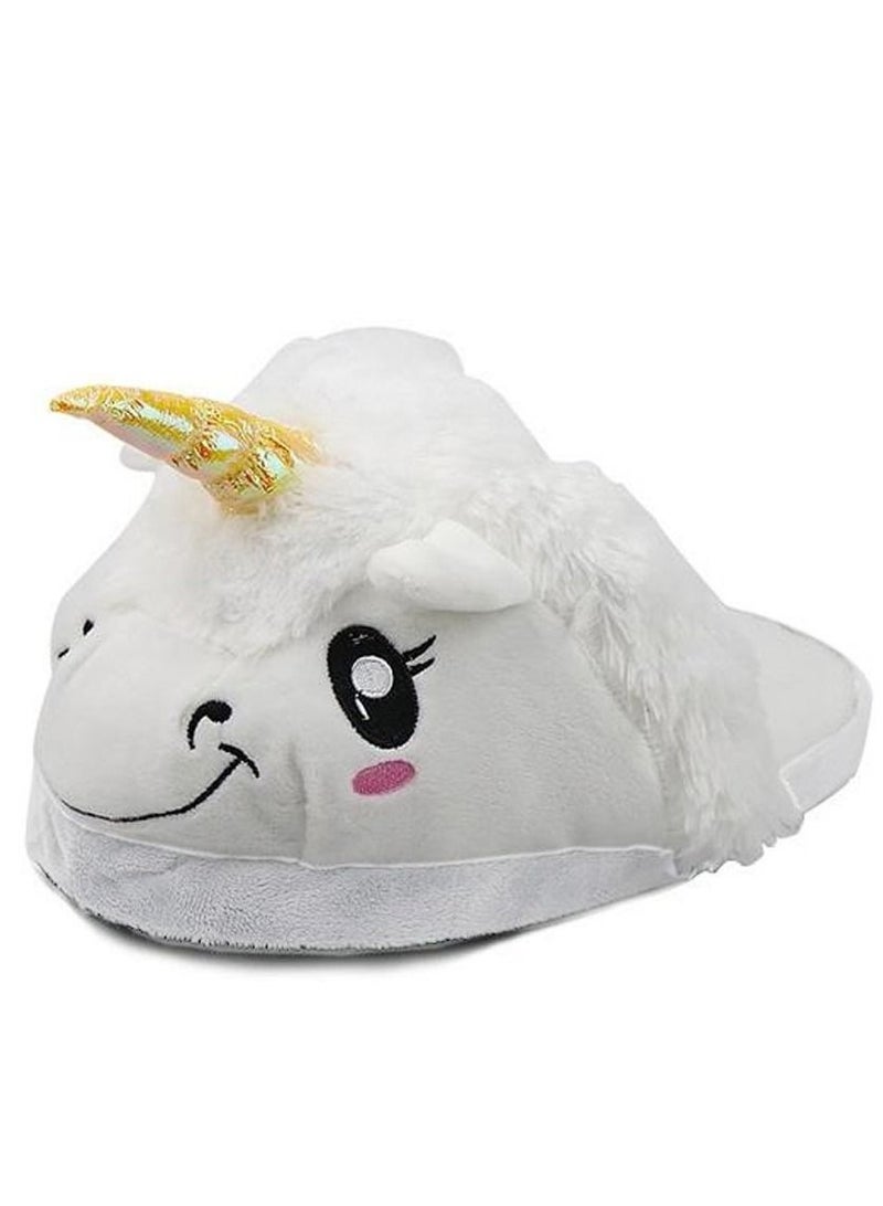 Unicorn Slippers Fluffy Soft Bedroom Slides Warm Plush Anti Slip Cute Shoes Adult Kids Flip Flop One Size Fit All