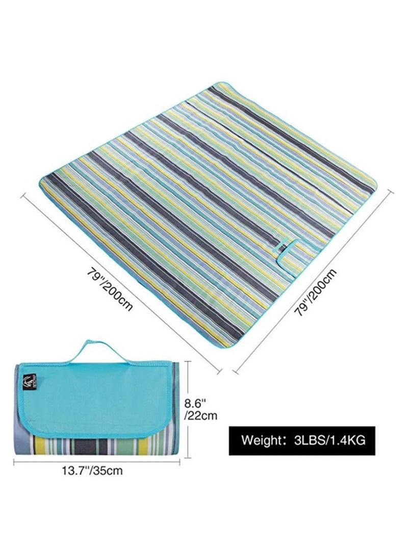 Beach Mat Beach Outdoor Picnic Waterproof 150 X 200Cm Light Blue