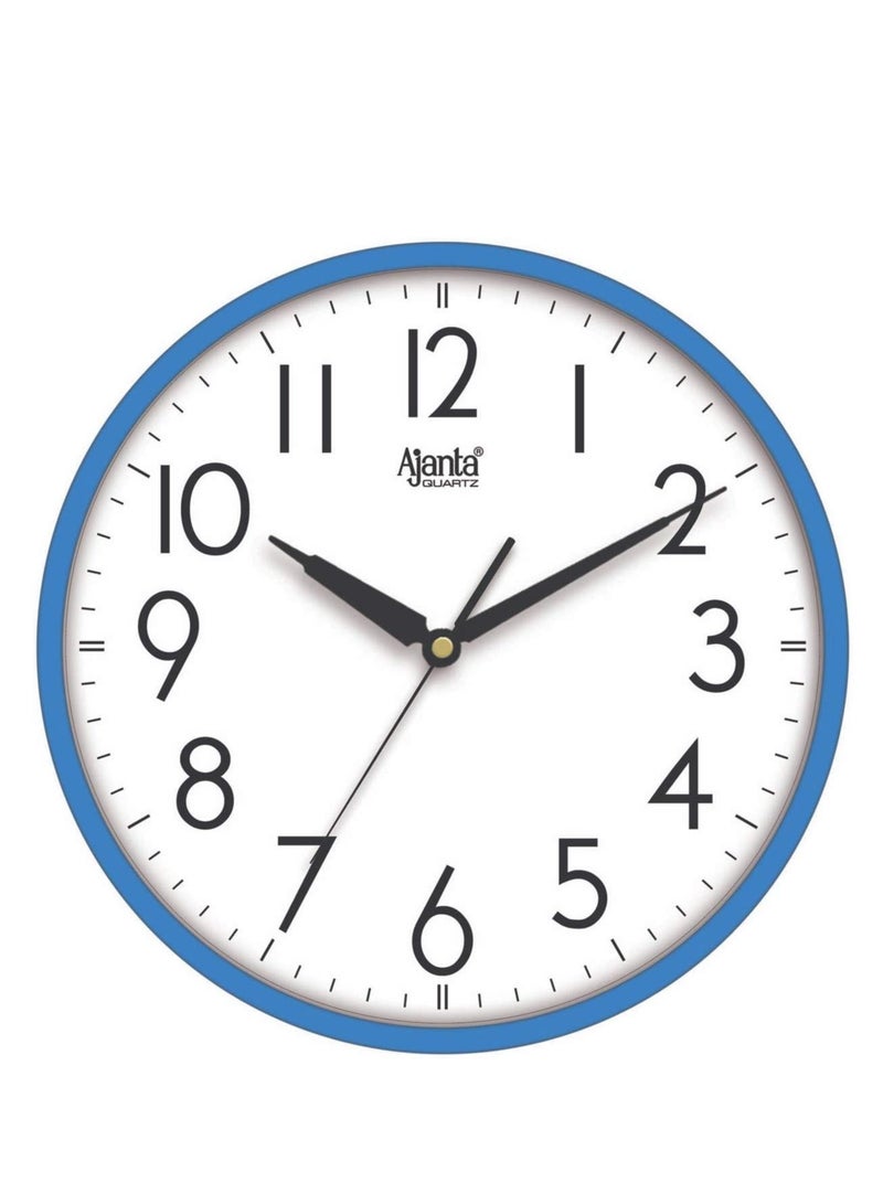 Quartz Real Step Movement 12 Inches Wall Clock for Home and Office (Blue)