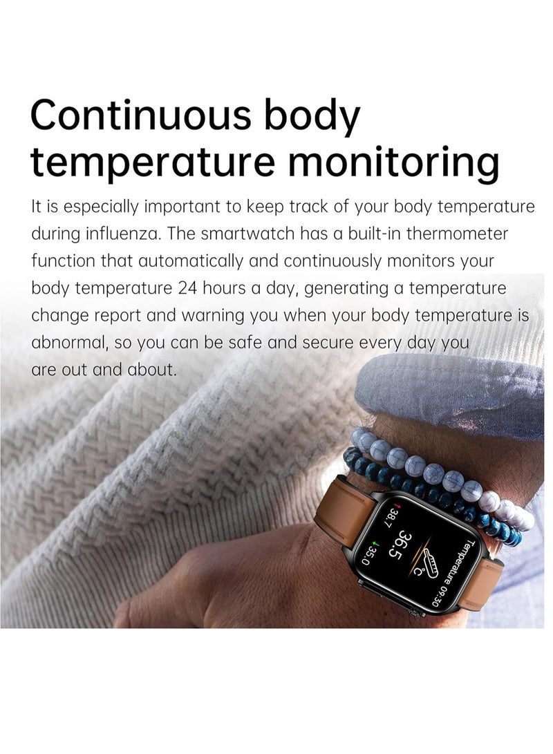 Blood Glucose Watch - Waterproof Wearable Glucose Monitor Smart , Smart Watch Blood Sugar Monitor for Smartphone, Glucose Monitoring Watch for Men Women Blood Glucose Watch - Waterproof Wearable Gluco