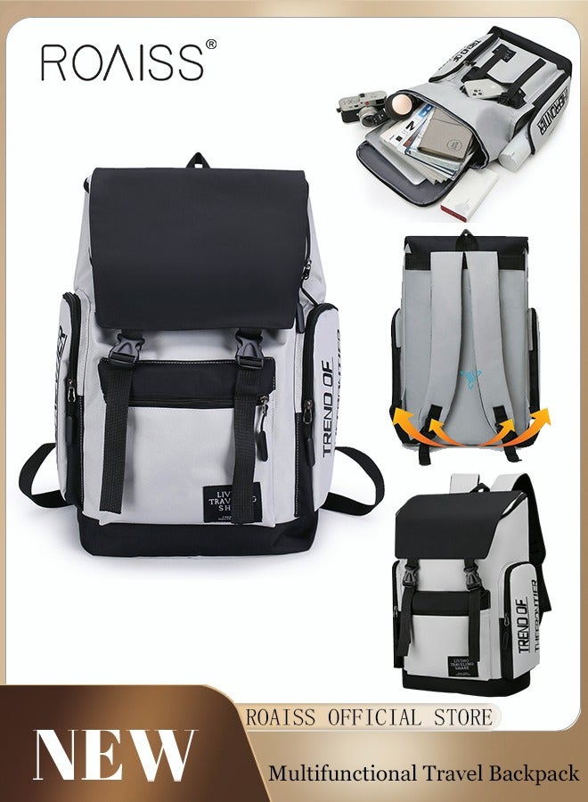 Functional Backpack for Men Light Business Style Large Capacity Design Short Distance Travel Bag Waterproof and Wear Resistant Computer Bag