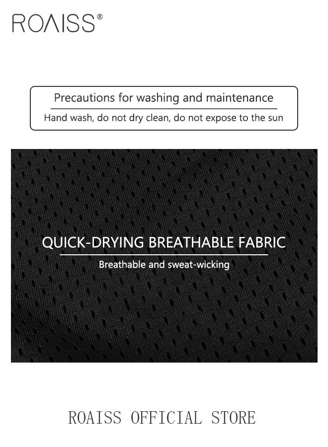 Men Functional Sports Fitness Pants Double Layer Skin Friendly Fabric Breathable Wear Resistant Quick Drying Material Training Pants Lined with Pockets