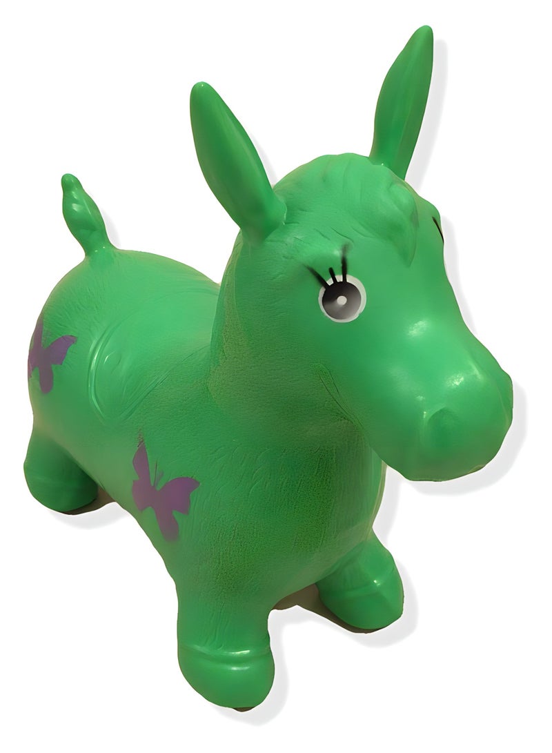 Bouncing Inflatable Rubber Horse Ride on for Kids - Green