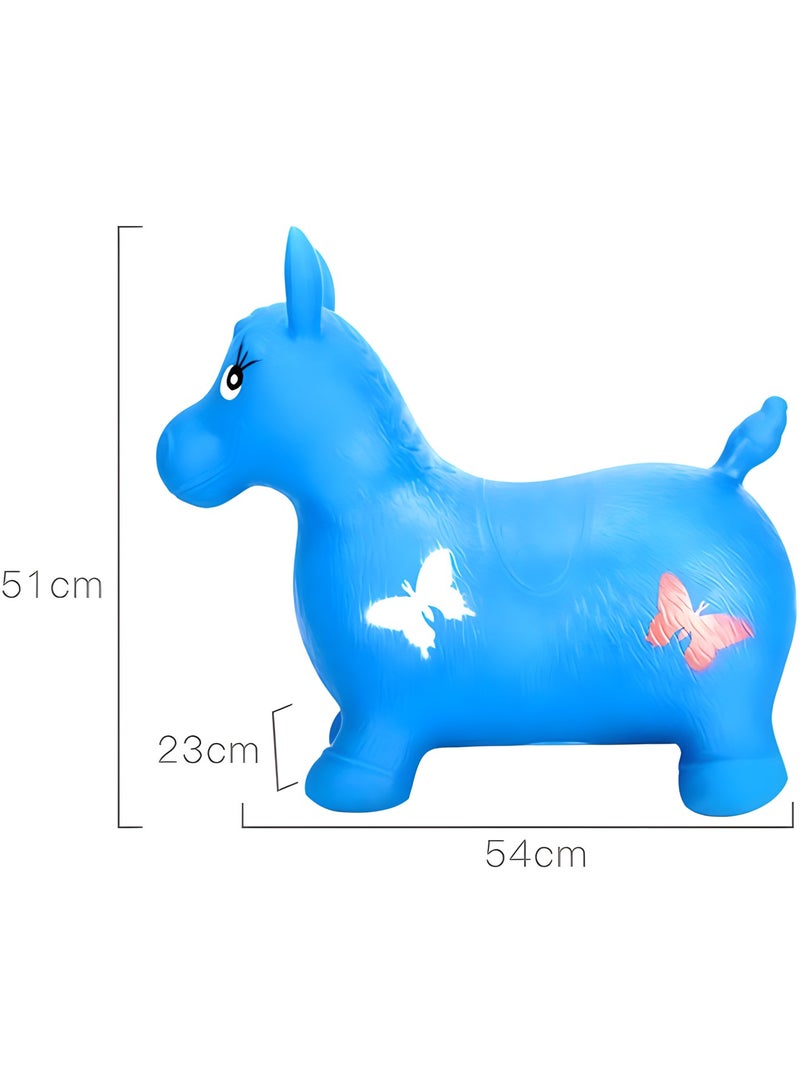 Bouncing Horse, Activity Toy/Hop Farm Animals Toys for Small Toddler/Kids/Children Big Hoppity Inflatable Balls for Boys/Girls, Sit And Spin,Pump Included,B