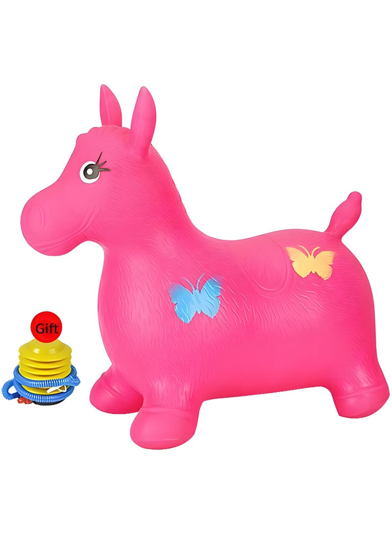 Bouncing Horse, Activity Toy/Hop Farm Animals Toys for Small Toddler/Kids/Children Big Hoppity Inflatable Balls for Boys/Girls, Sit And Spin,Pump Included,B