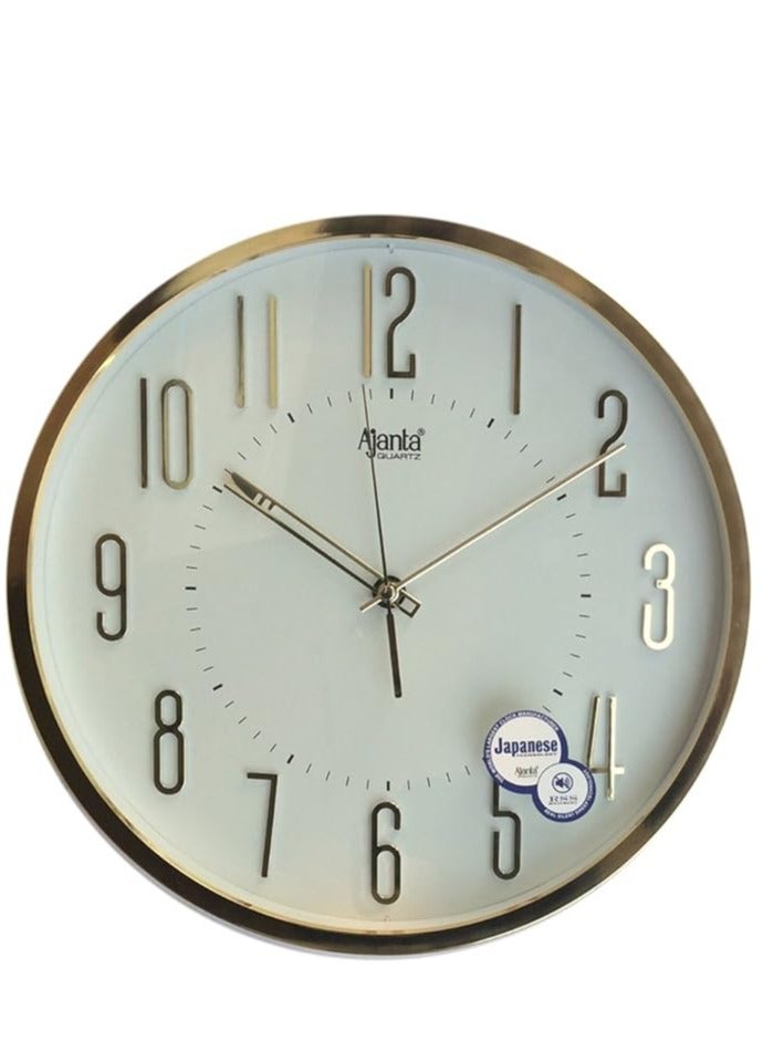 Plastic Round Wall Clock (30.3 cm x 30.3 cm x 4.5 cm, White) 2757 - WHITE